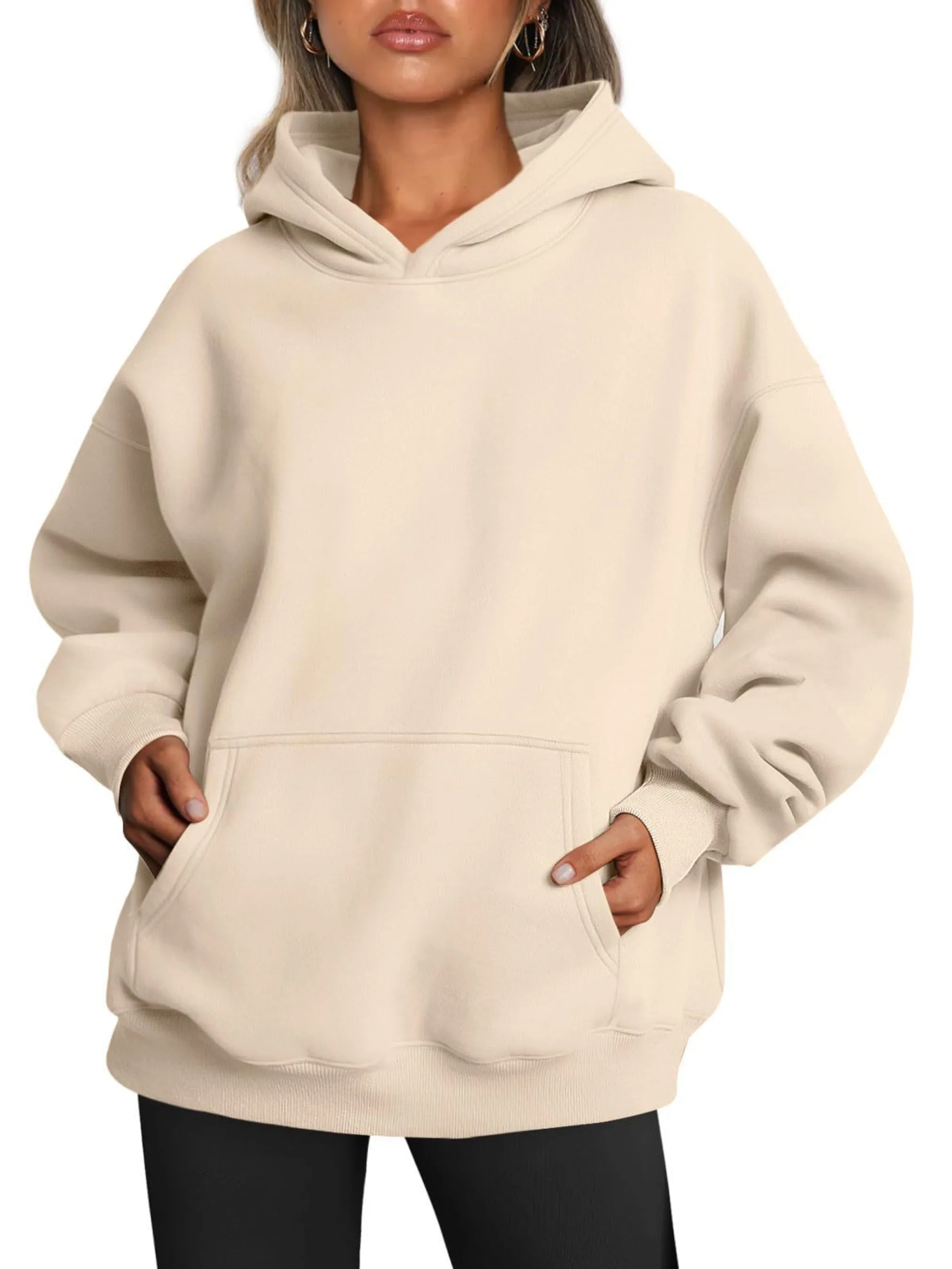 ✨ Women's Oversized Fleece Hoodie – Cozy Long Sleeve Pullover with Pocket ✨-Women's Oversized Hoodies Fleece Loose Sweatshirts With Pocket Long Sleeve Pullover Hoodies Sweaters Winter Fall Outfits Sports Clothes