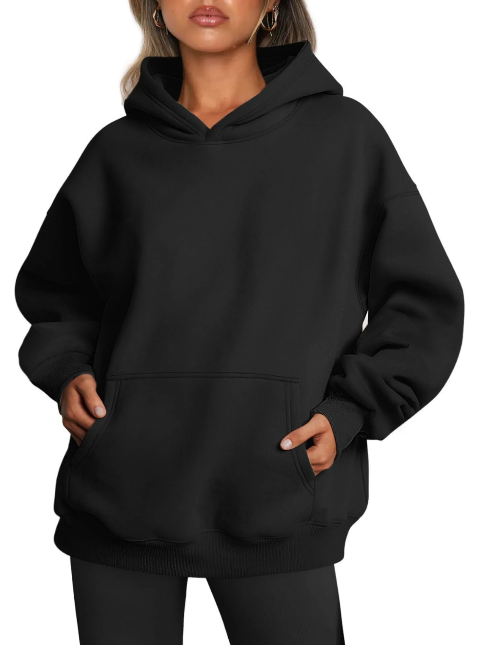 ✨ Women's Oversized Fleece Hoodie – Cozy Long Sleeve Pullover with Pocket ✨-Women's Oversized Hoodies Fleece Loose Sweatshirts With Pocket Long Sleeve Pullover Hoodies Sweaters Winter Fall Outfits Sports Clothes