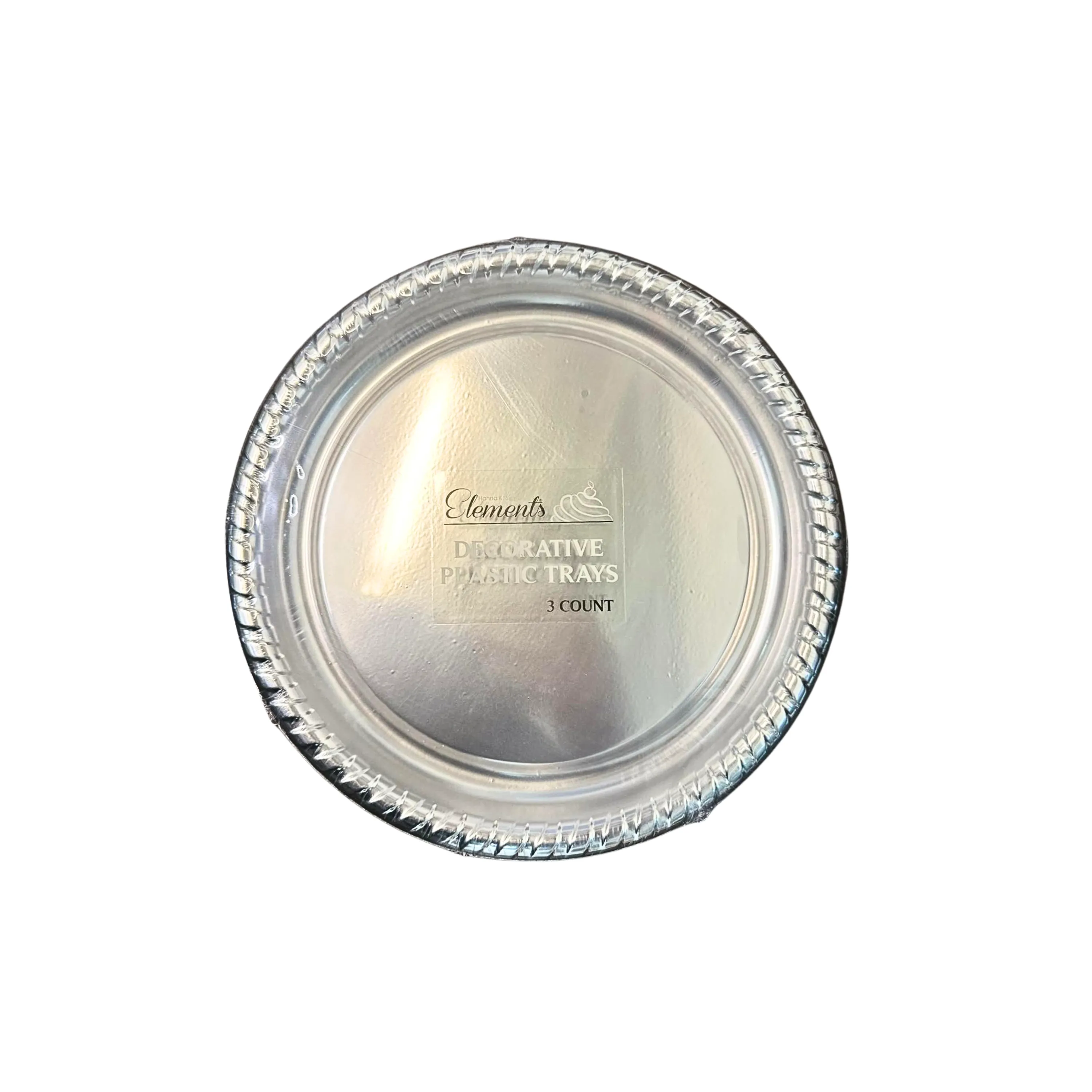 11.5" Silver Round Metallic Serving Plastic Tray