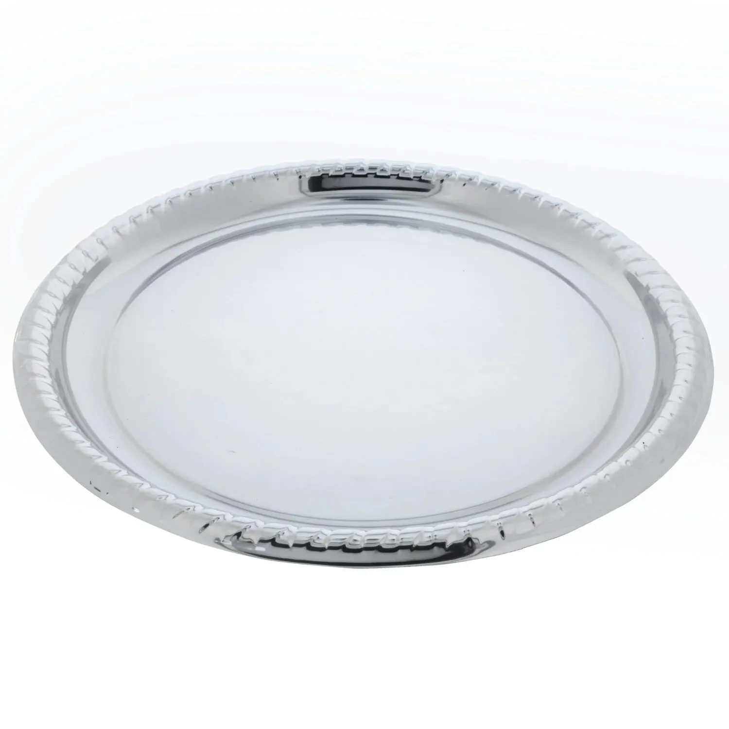 11.5" Silver Round Metallic Serving Plastic Tray