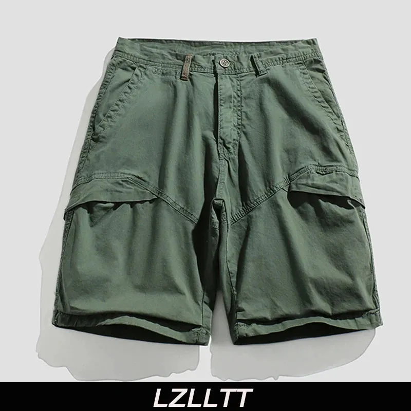 2023 Summer Men Cargo  CottonShorts Mens Multi Pocket Casual Solid Beach Short Spring Mens Jogger Pants Shorts Male Dropshipping