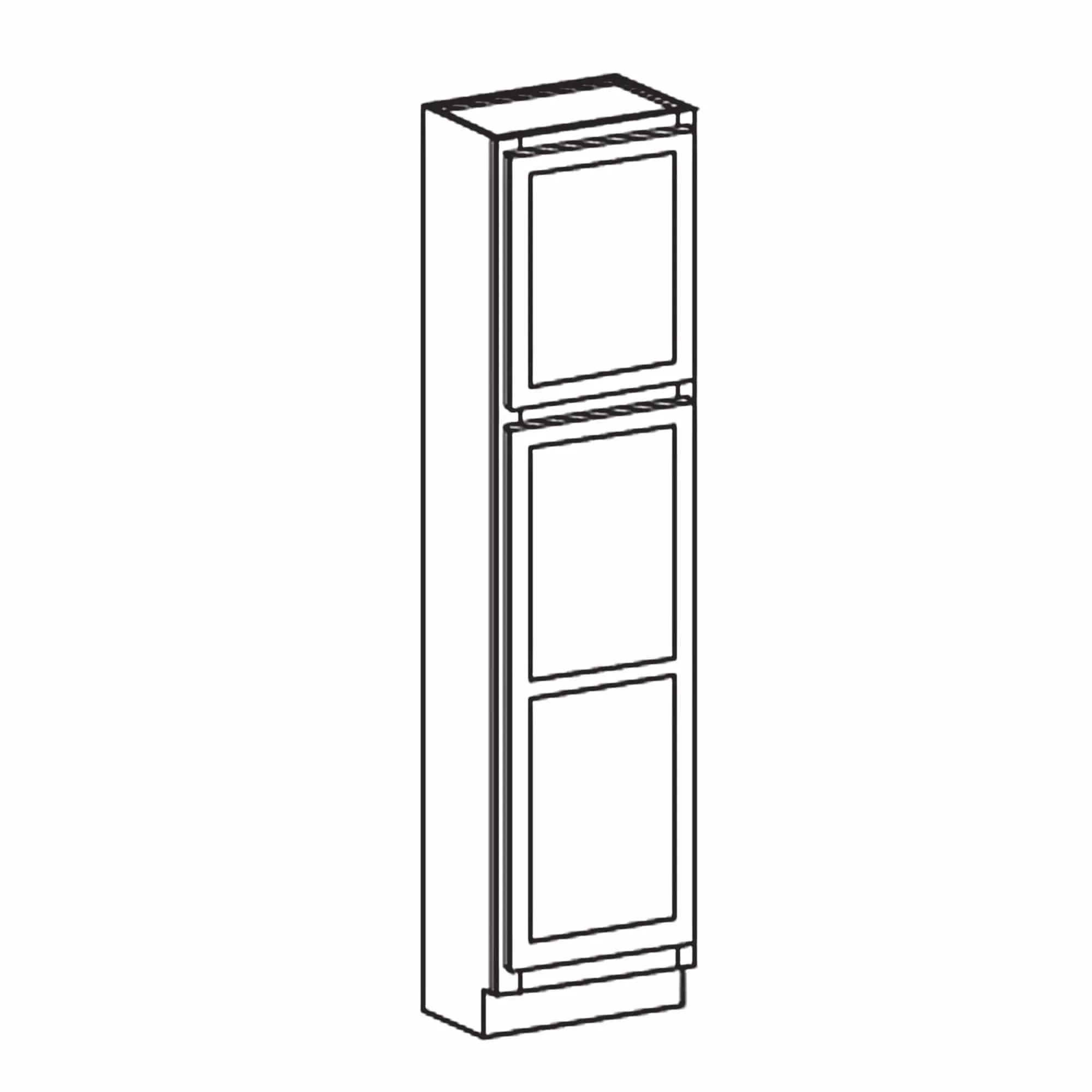 90" Tall Pantry Elegant Oak Craftsman Shaker 1-1/4" Overlay Cabinet 18", 24", 30" & 36" Wide