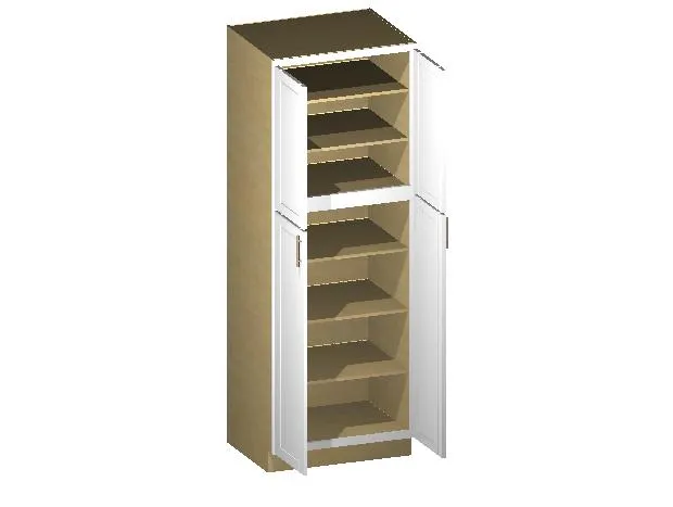 90" Tall Pantry Elegant Oak Craftsman Shaker 1-1/4" Overlay Cabinet 18", 24", 30" & 36" Wide