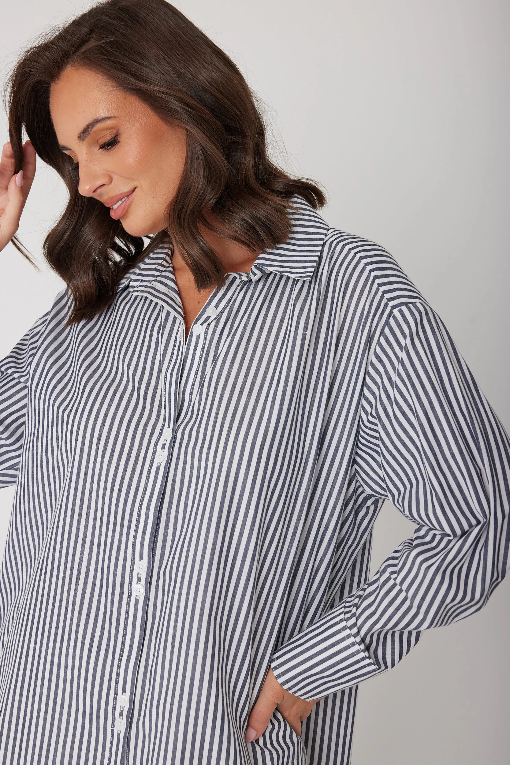 AUSTIN Shirt Navy Stripe