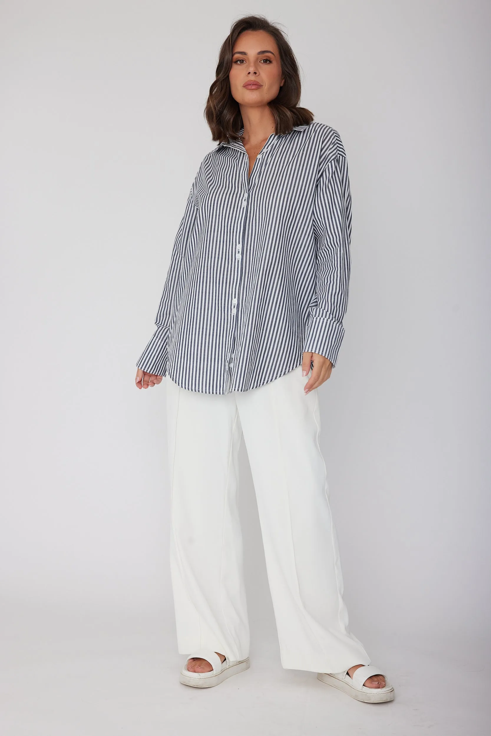 AUSTIN Shirt Navy Stripe