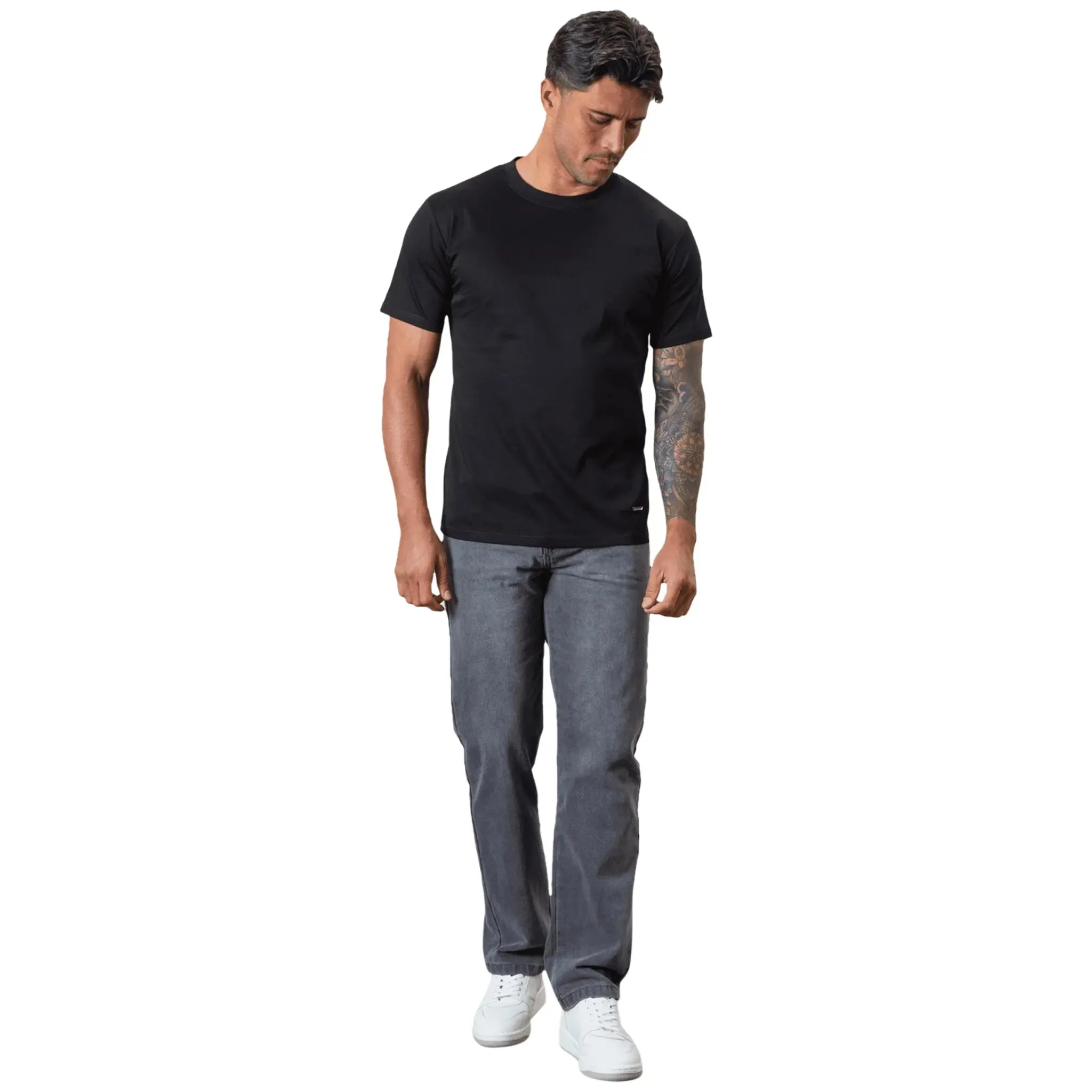 Belier Mercerised Cotton Short Sleeve Premium Black T Shirt