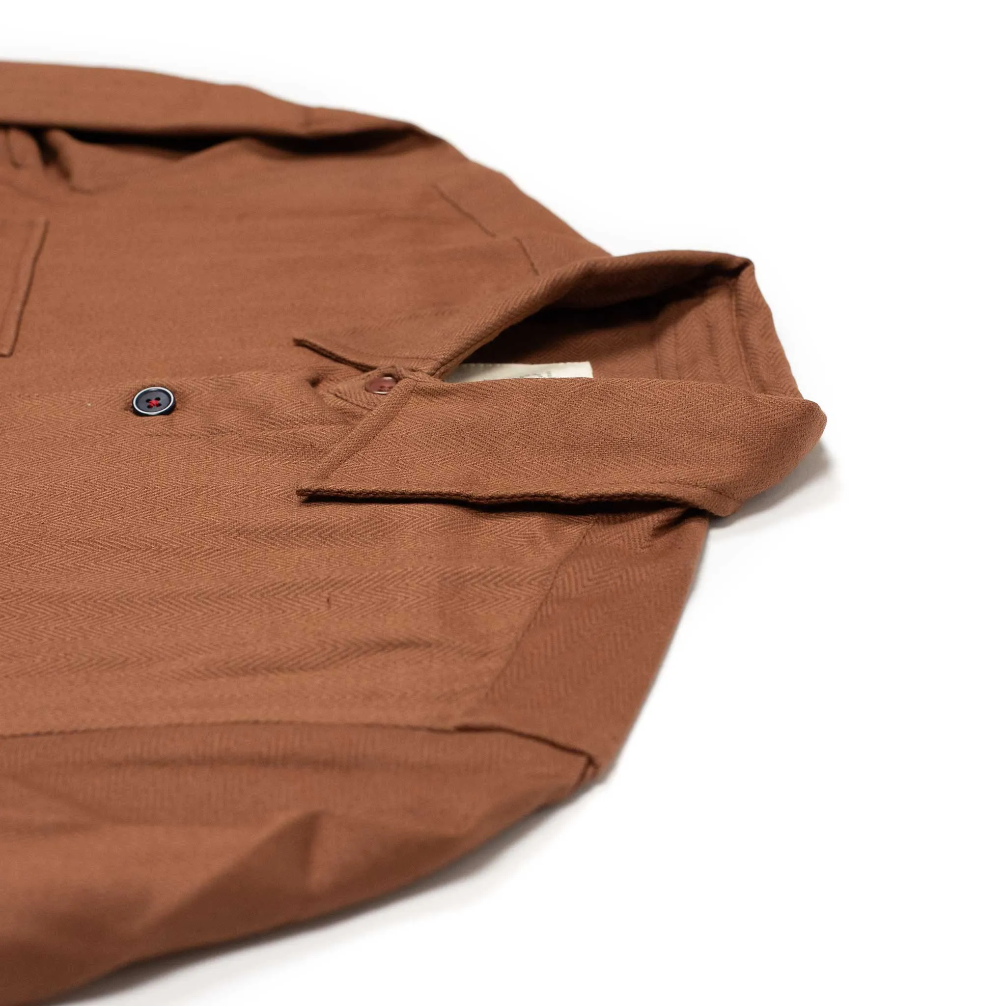 Bhola shirt in burnt sienna herringbone cotton
