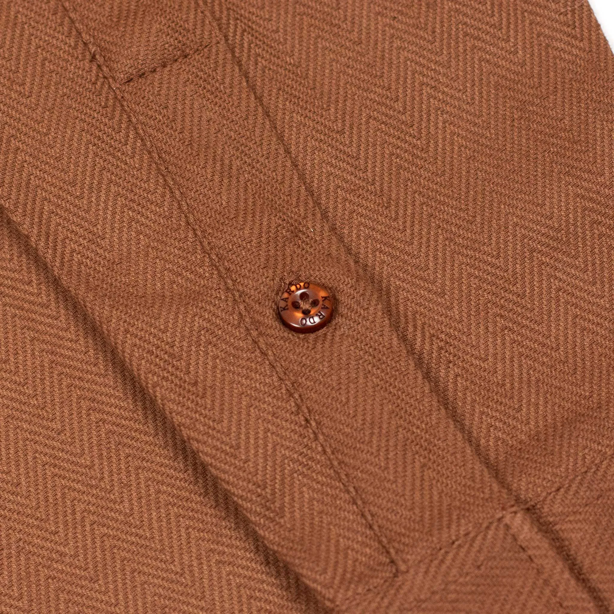 Bhola shirt in burnt sienna herringbone cotton