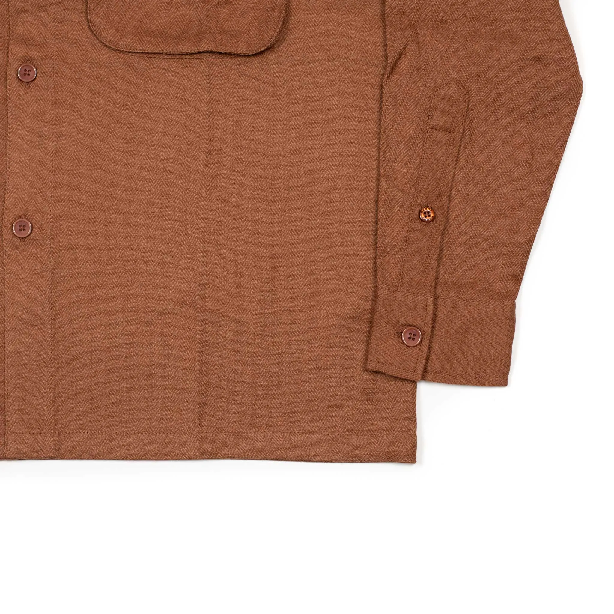 Bhola shirt in burnt sienna herringbone cotton