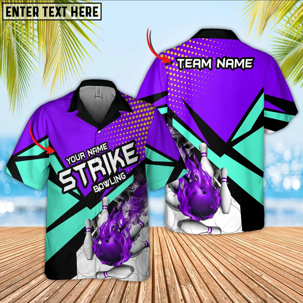 Bowling Ball And Pins Strike Cannon Ball Throw Multicolor Option Customized Name Hawaiian Shirt
