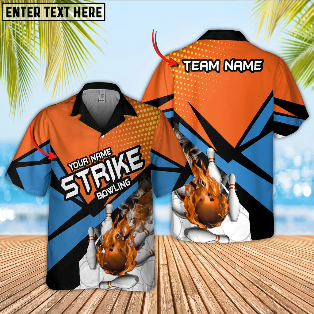 Bowling Ball And Pins Strike Cannon Ball Throw Multicolor Option Customized Name Hawaiian Shirt