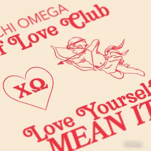 Chi Omega Valentine's PR T-Shirt Design