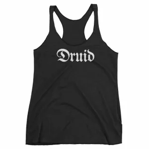Druid RPG Fantasy Class Large Title Women's Racerback Tank