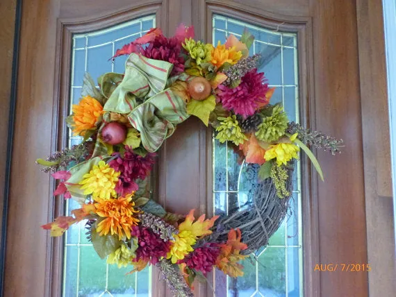 Fall Front door wreath, Fall wreath