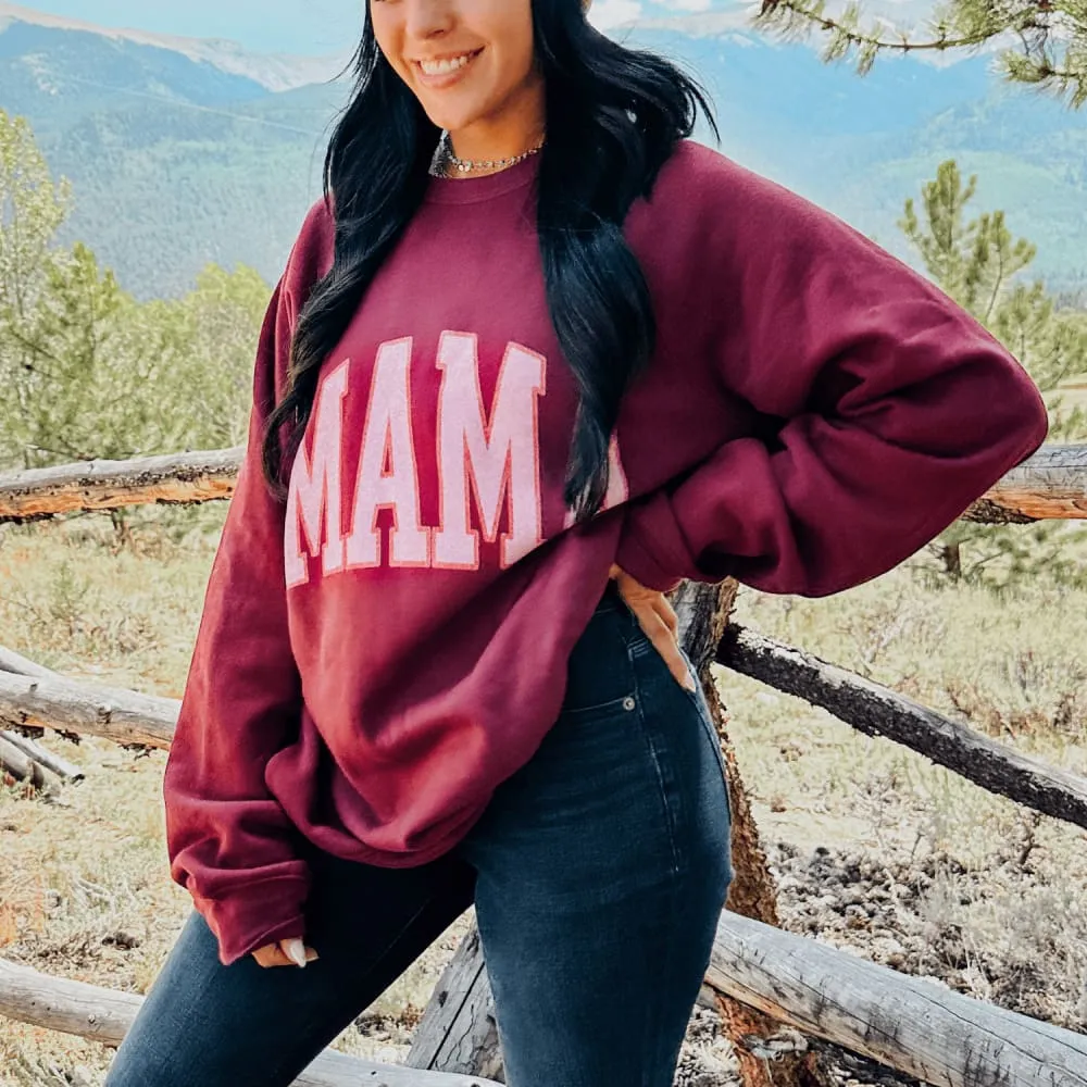 Fall Mama Sweatshirt - Maroon
