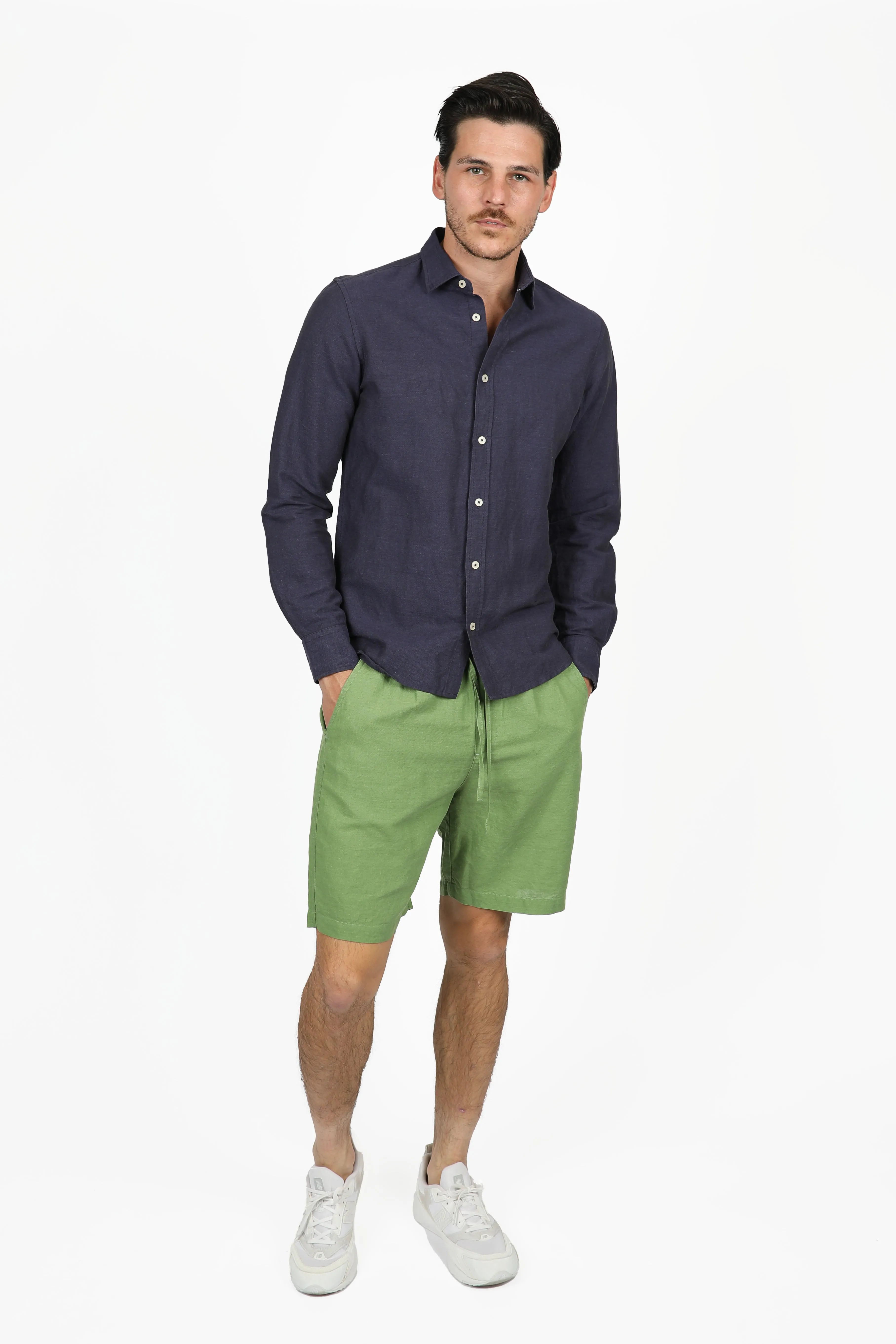 Forest Linen Relaxed Waist Short