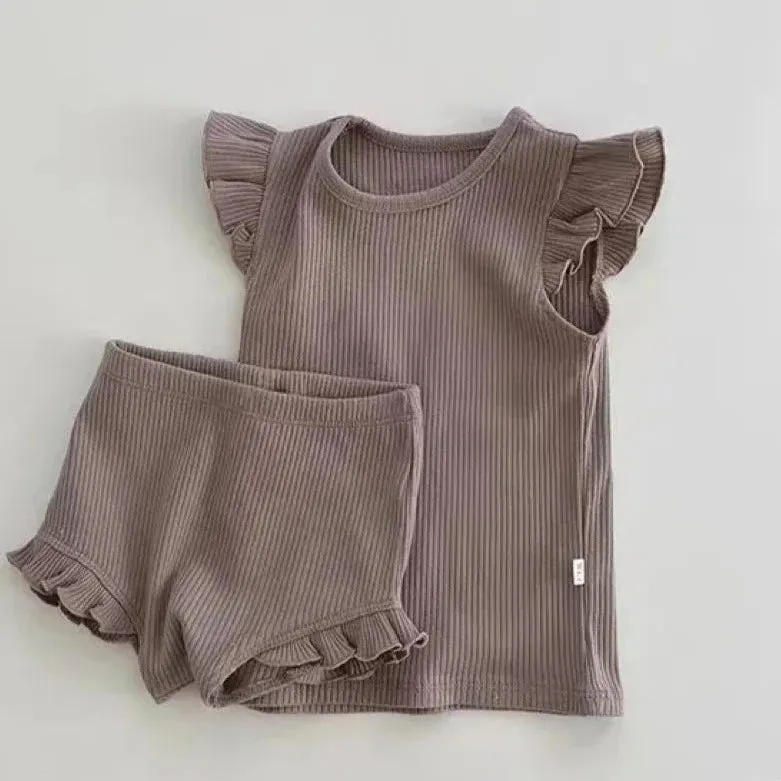 Girls Fly Sleeve Tee & Shorts Set