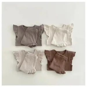 Girls Fly Sleeve Tee & Shorts Set