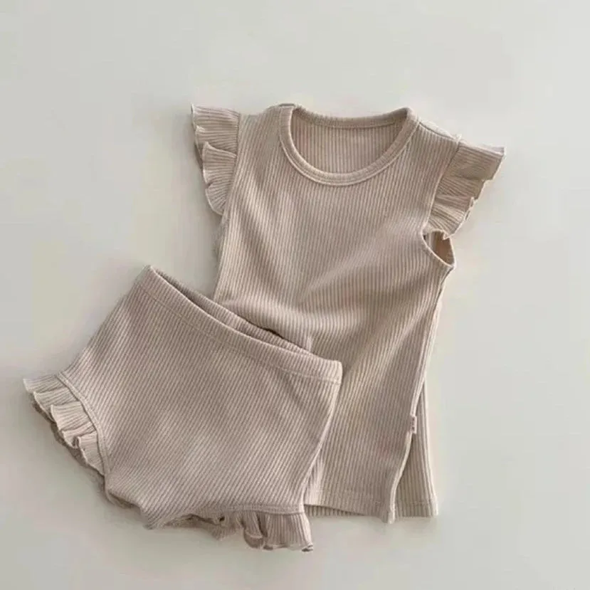 Girls Fly Sleeve Tee & Shorts Set
