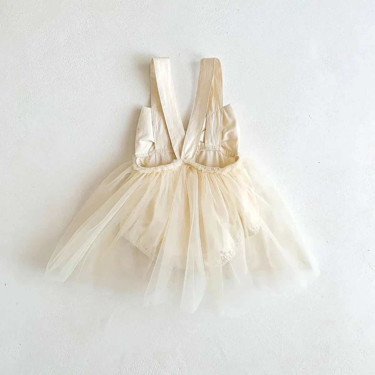 Girls Sleeveless Bow Sling Onesie Tutu