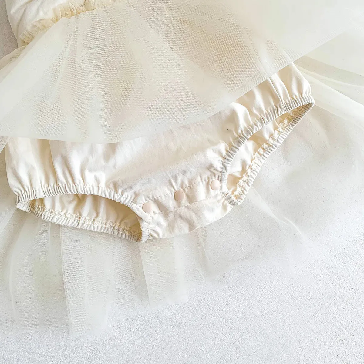 Girls Sleeveless Bow Sling Onesie Tutu