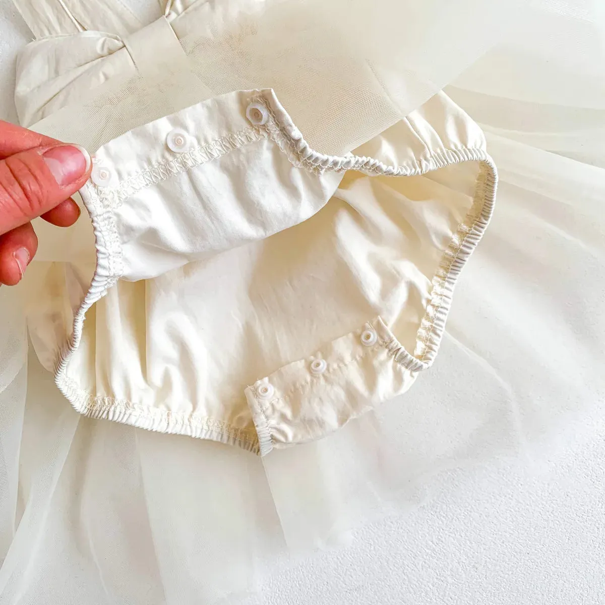 Girls Sleeveless Bow Sling Onesie Tutu
