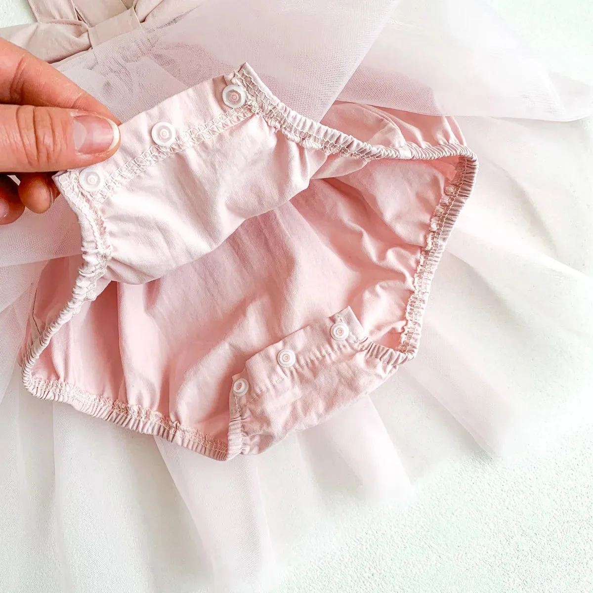 Girls Sleeveless Bow Sling Onesie Tutu