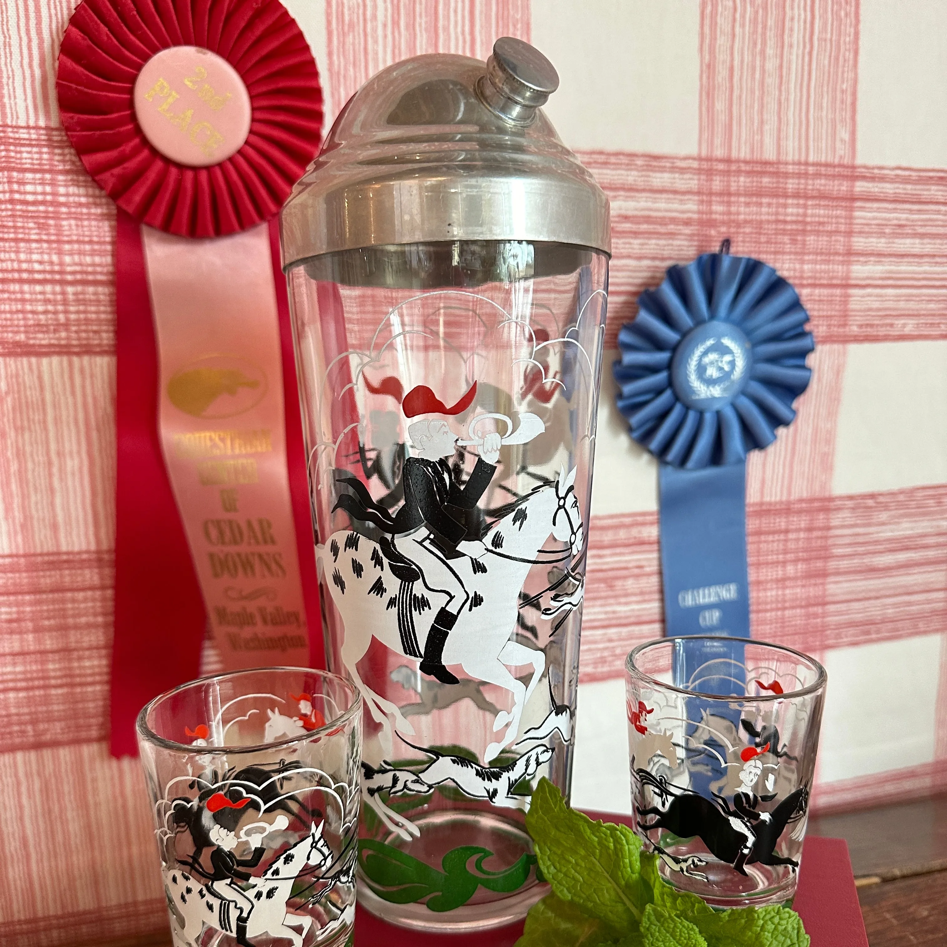 Horse and Hounds Cocktail/Drinks Set, Set of 5