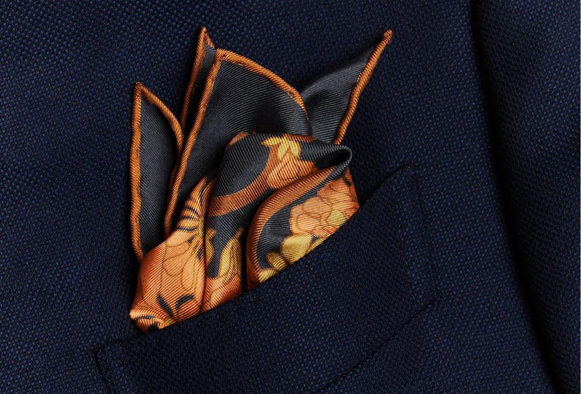 Japanese floral Silk Pocket Square