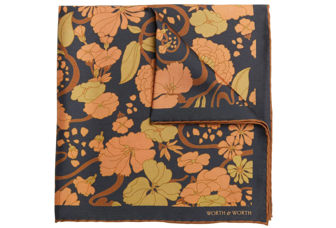 Japanese floral Silk Pocket Square