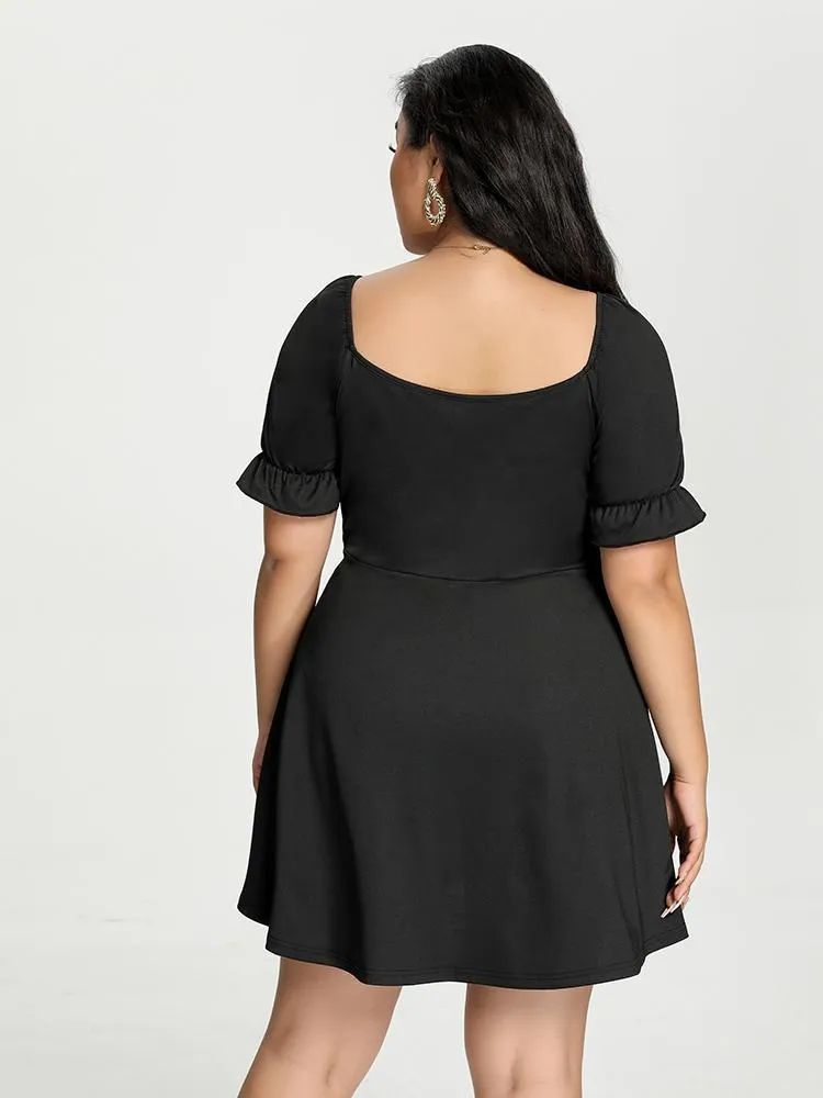 Knot Front Solid Dress