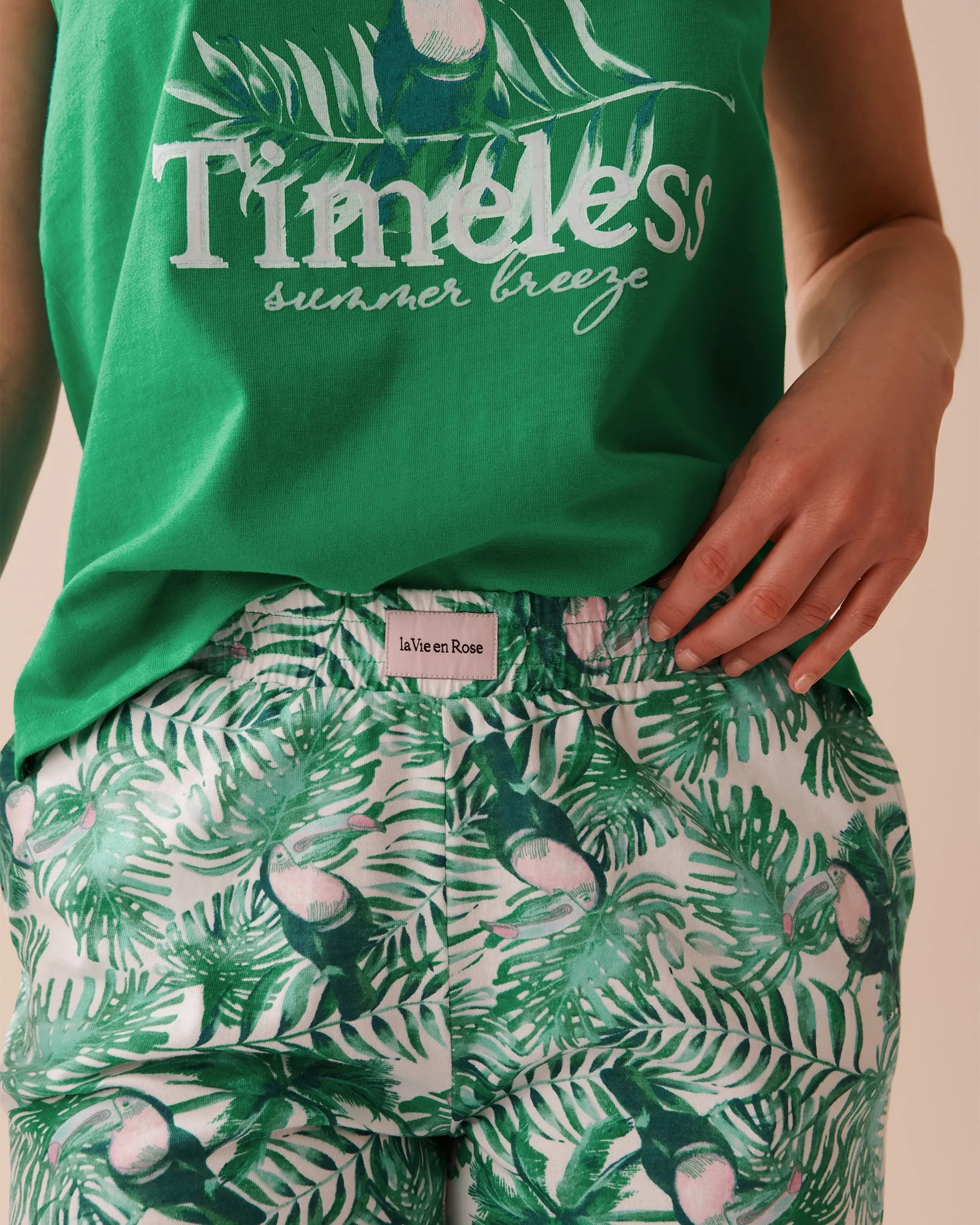 Pink Geometric Print Cotton Pajama Shorts