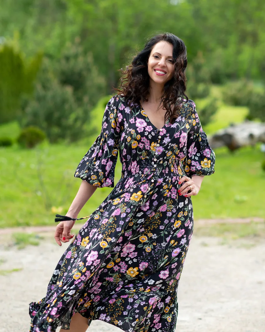 Simona Mix Flowers Fall Dress