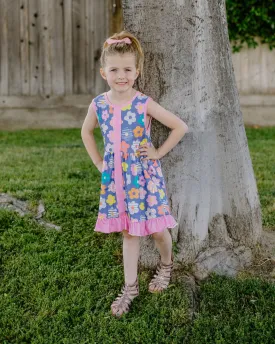 SPRING FLORAL TANK BUTTONED DRESS