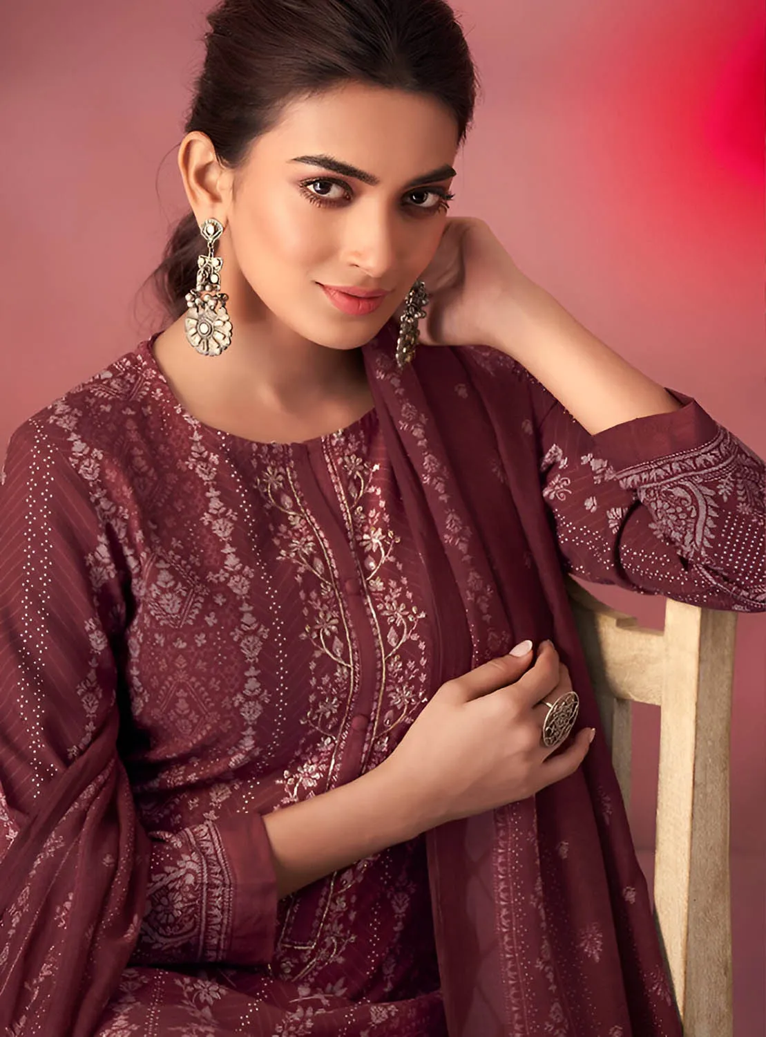 Unstitched Pashmina Winter Salwar Suit Dress Material for Ladies