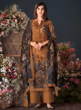 Unstitched Printed Pashmina Winter Suit Dress Material for Women