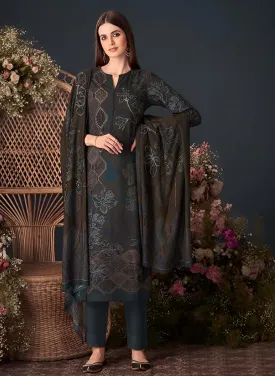Unstitched Pure Pashmina Winter Salwar Suit Dress Material for Ladies