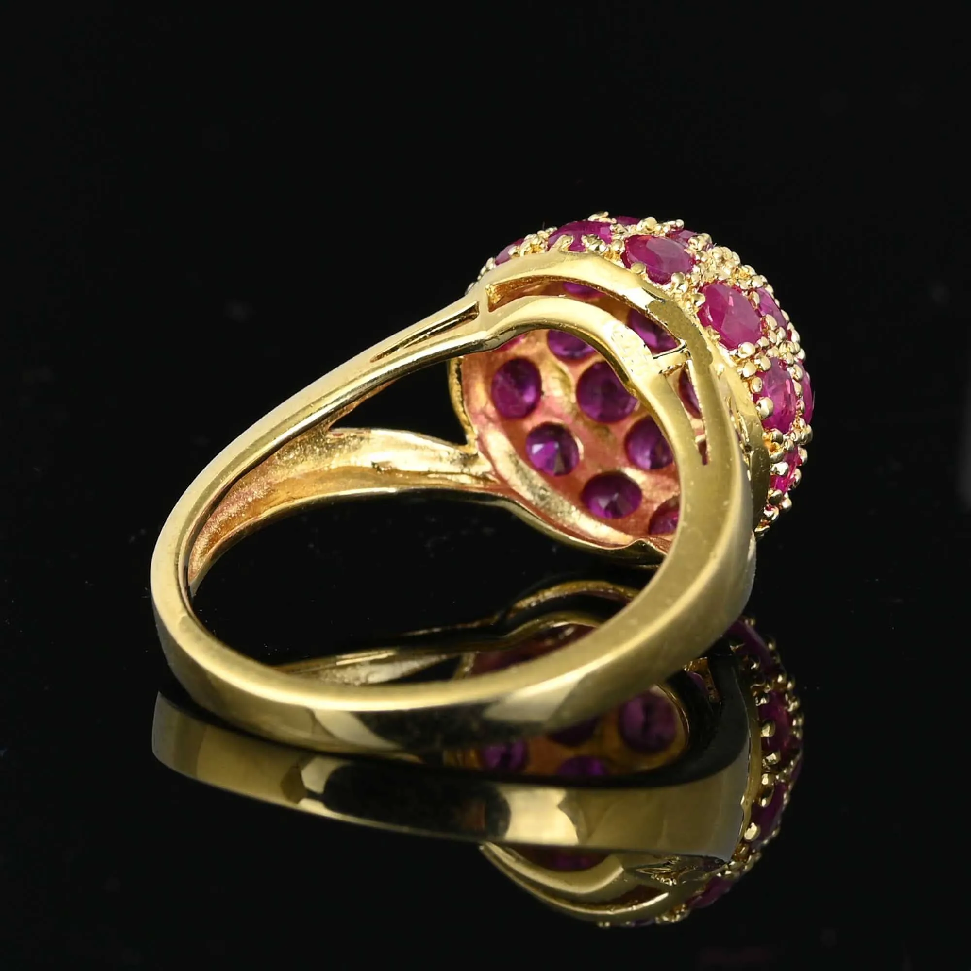 Vintage 14K Gold Ruby Bombe Ring