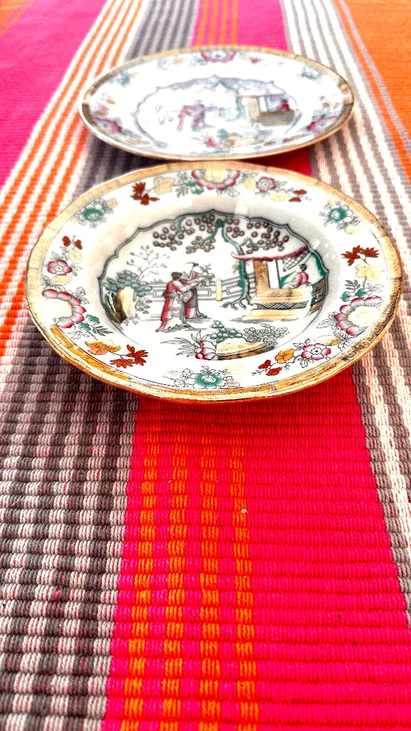 Vintage Canton China, Bowl and Dinner Plate-Petrus Regout Maastricht