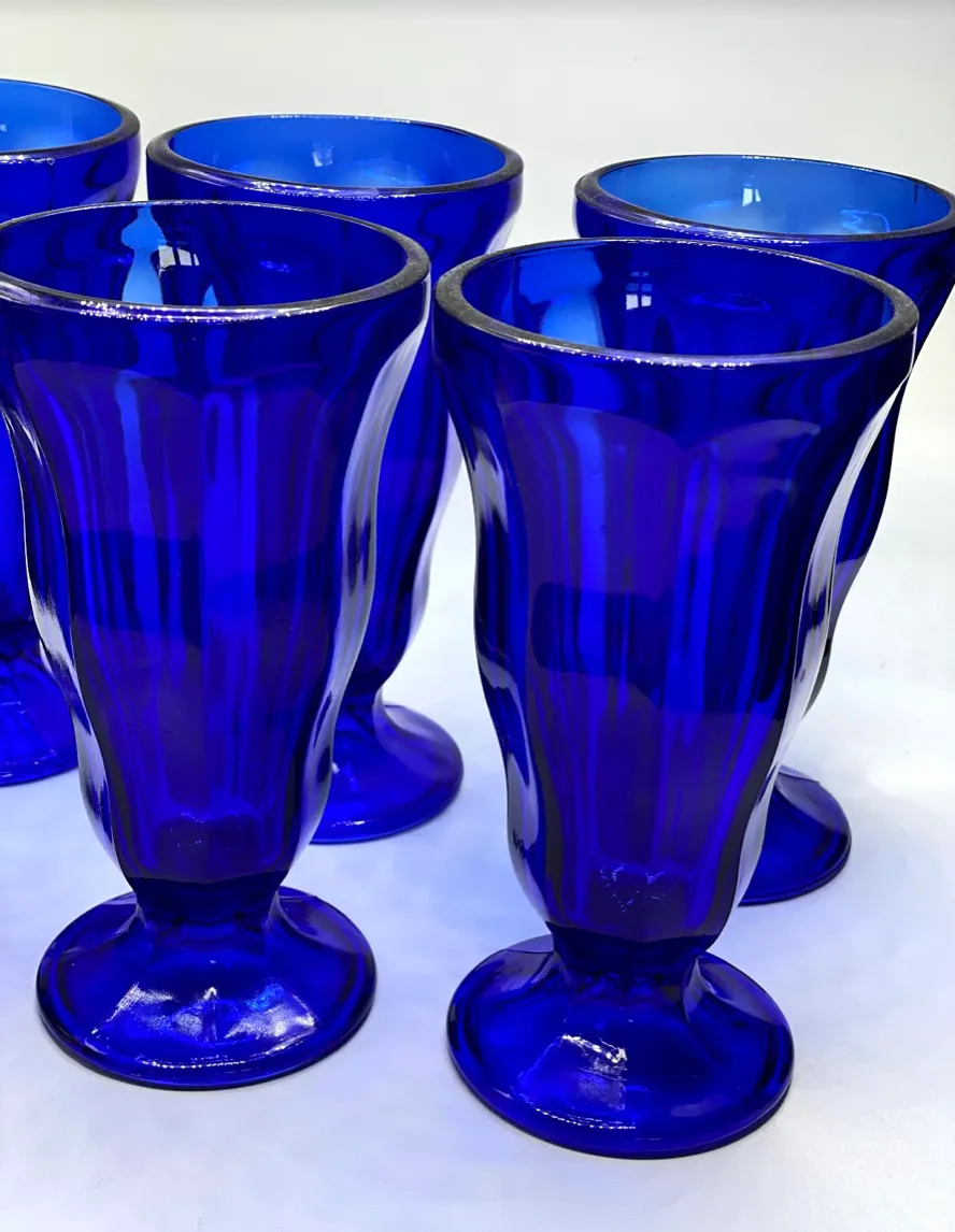 Vintage Cobalt Glasses set of 6