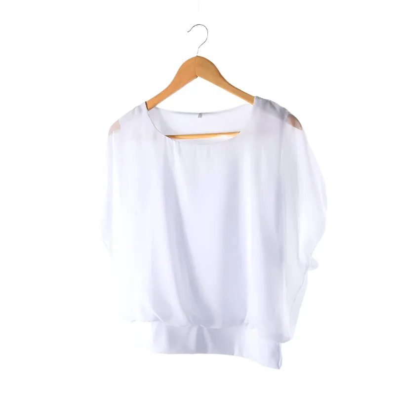 Vrouwen Ruffles mouwen Chiffon Blouse