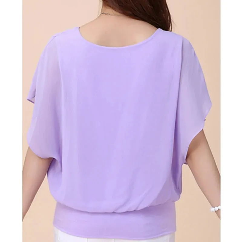 Vrouwen Ruffles mouwen Chiffon Blouse