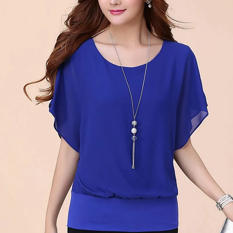 Vrouwen Ruffles mouwen Chiffon Blouse