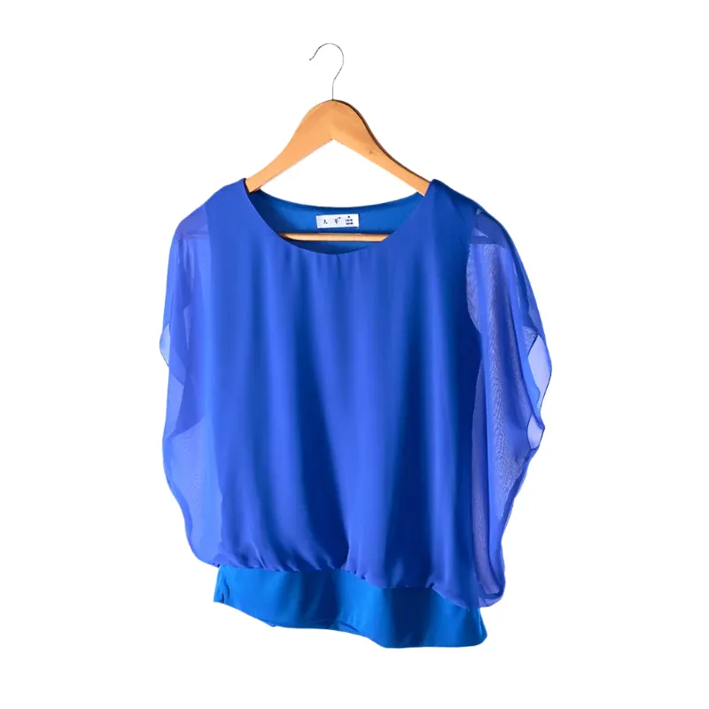 Vrouwen Ruffles mouwen Chiffon Blouse