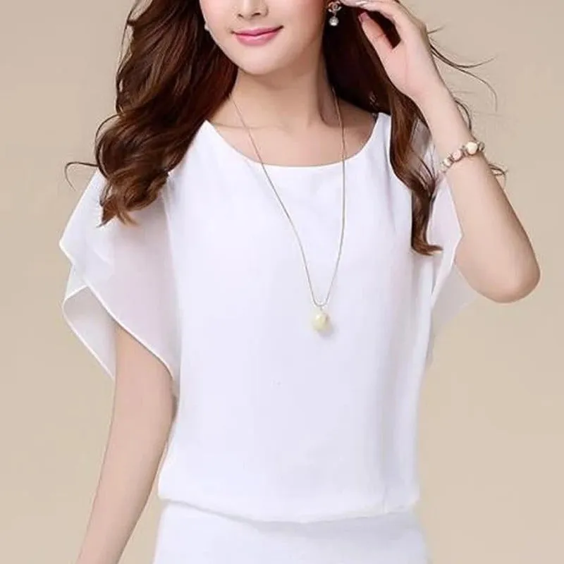 Vrouwen Ruffles mouwen Chiffon Blouse