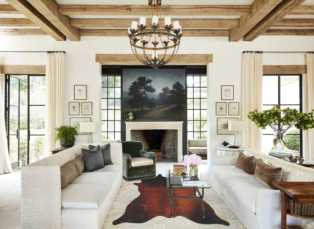 Warm Caramel Large Brazilian Cowhide Rug 6'1"H x 5'4"W #A35144 by Hudson Hides